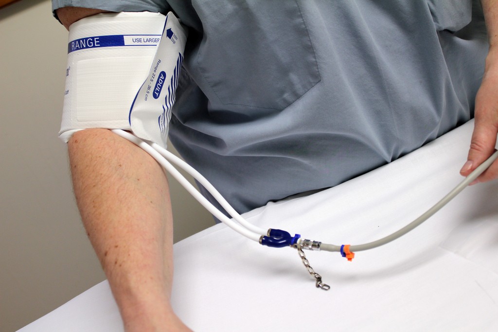 "Disposable blood pressure cuff" by Quinn Dombrowski is licensed under CC BY 2.0
