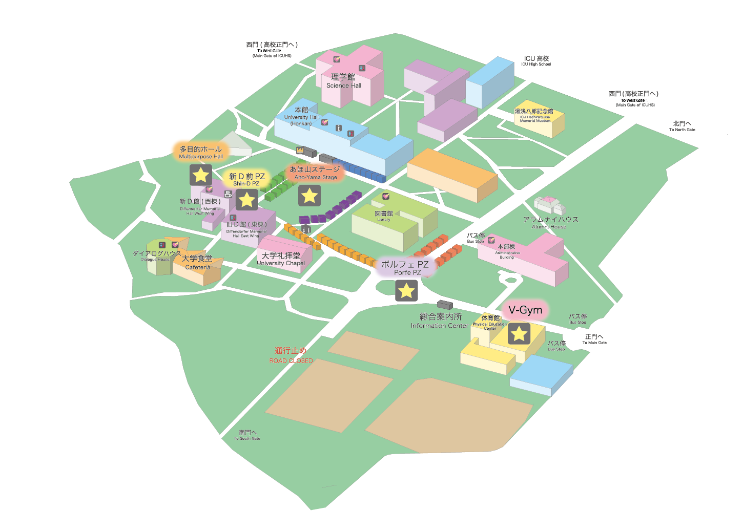 ICU祭のキャンパスマップ